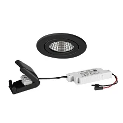 Inbouwarmatuur ITANSA R BB15 rond LED IP54, zwart mat dimbaar 6W 680lm 3000K 20-40° 20-40° CRI 80-89