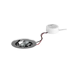 Inbouwspot TIRREL-R LED DIM ROUND-CONVERTER rond, draaibaar IP20, chroom dimbaar
