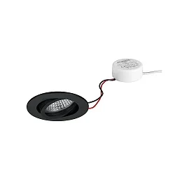 Inbouwspot TIRREL-R LED DIM ROUND-CONVERTER rond, draaibaar IP20, zwart dimbaar
