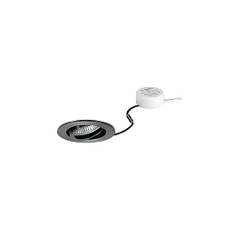 Inbouwspot TIRREL-R LED DIM ROUND-CONVERTER rond, draaibaar IP20, glanzend, zwart dimbaar