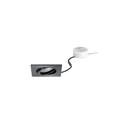 Inbouwspot TIRREL-S LED DIM ROUND-CONVERTER hoekig, draaibaar IP20, glanzend, zwart dimbaar