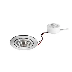 Recessed outdoor LED downlight set BB15 with round converter, IP54, V4A, 230V, 6W 3000K 640lm 38°, dimmable, white
