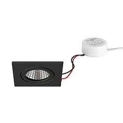 Inbouwarmatuur ITANSA S BB16 stijf, vierkant LED IP54, zwart dimbaar 6W 680lm 3000K 20-40° 20-40° CRI 80-89