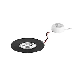 recessed luminaire IP65, glossy, black 7W 620lm 3000K 20-40° 20-40° CRI 80-89