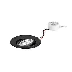 recessed luminaire IP65, glossy, black  7W 620lm 3000K 20-40° 20-40° CRI 80-89