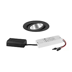 Inbouwarmatuur rond, draaibaar IP20, zwart dimbaar 6W 640lm 3000K 20-40° 20-40° CRI 80-89