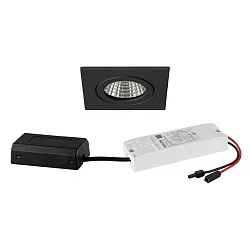 Inbouwarmatuur ITANSA S BB 16 vierkant LED IP54, zwart mat dimbaar 6W 680lm 3000K 20-40° 20-40° CRI 80-89