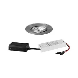 recessed luminaire IP65, glossy, nickel  7W 620lm 3000K 20-40° 20-40° CRI 80-89