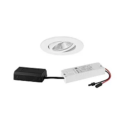 recessed luminaire IP65, glossy, white dimmable 7W 620lm 3000K 20-40° 20-40° CRI 80-89