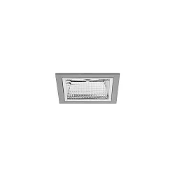 Plafondinbouwarmatuur APOLLO MINI vierkant, direct IP20, zilver, transparant dimbaar