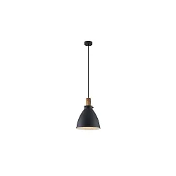 pendant luminaire BRENTHIS 1 flame E27 IP20, wood, black dimmable