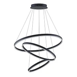 Pendelarmatuur GRAHAM 3-voudig, ring vorm IP20, zwart mat dimbaar
