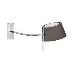 Wandarmatuur draaibaar, met lampenkap G9 IP20, bruin, chroom dimbaar