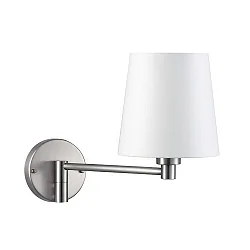 Wandarmatuur met lampenkap, met scharnierende arm E27 IP20, nikkel mat, wit dimbaar