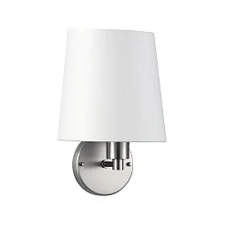 Wandarmatuur met lampenkap E27 IP20, nikkel mat, wit dimbaar