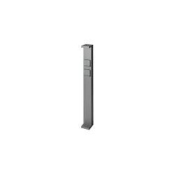 Lichtpaal ALOR 2-voudig, hoekig, lang, met stopcontact IP44, gepoedercoat, grafietgrijs 