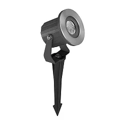 LED ground spike luminaire, IP65, 230V AC, 6W 3000K 450lm 40°, with 200cm power cable and plug, structured black