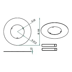 Adapter, nikkel mat