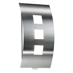 Wandarmatuur voor buitenshuis AQUA TOMA met bewegingsmelder, convex E27 IP44, rvs