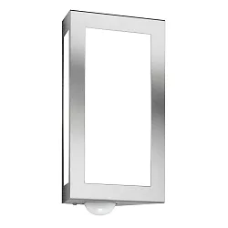 Outdoor wall luminaire AQUA LONG with motion detector, stainless steel, IP44, E27