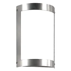 Wandarmatuur voor buitenshuis 1-voudig, lang, halfrond IP44, rvs 