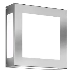 Outdoor wall luminaire AQUA LEGENDO, IP44, 2x E27, stainless steel / opal glass, brushed