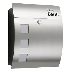 Engraving for post box from stainless steel and opal glass (Art-Nr. CMD-46)