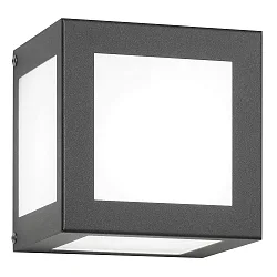 Outdoor wall luminaire AQUA CUBO, IP44, E27, stainless steel / opal glass, anthracite