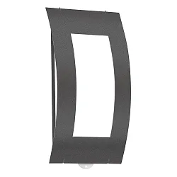 Outdoor wall luminaire AQUA QUADRAT with motion detector, IP44, E27, stainless steel / opal glass, anthracite