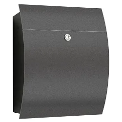 Curved post box from stainless steel, IP44, height 40cm, anthracite
