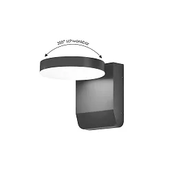 outdoor wall luminaire CCT Switch, tiltable IP54, anthracite