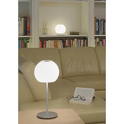 Tafelarmatuur BALL lang, dimbaar G9 IP20, aluminium geborsteld, opaal, wit mat dimbaar