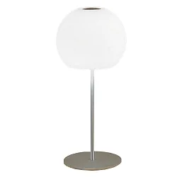 Tafelarmatuur BALL lang, met schakelaar G9 IP20, aluminium geborsteld, opaal, wit mat 