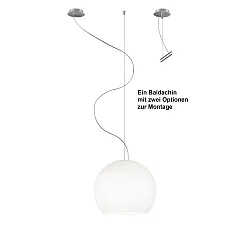 Pendant luminaire BELL, E27, IP20, opal white matt