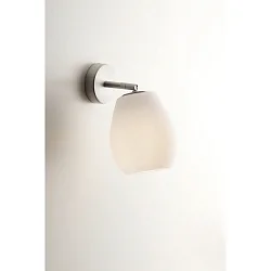Wandarmatuur BAGAN E27 IP20, aluminium, mat, opaalwit dimbaar