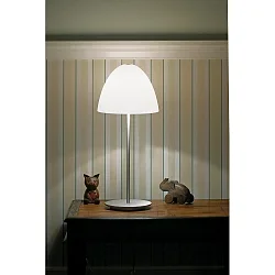 Tafelarmatuur BELL met schakelaar G9 IP20, aluminium geborsteld, wit mat 