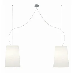 Pendelarmatuur MESA LONG 2-vlams E27 IP20, aluminium geborsteld, mat, opaalwit dimbaar