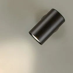Spot TUBUS roteerbaar, kantelbaar GU10 IP20, zwart mat dimbaar