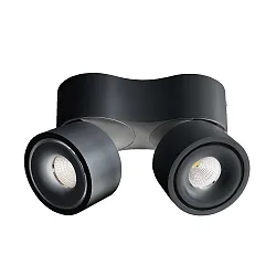 Plafondarmatuur UNI II MINI DOUBLE TILT 2-vlams, cardanisch draaien IP20, gitzwart dimbaar