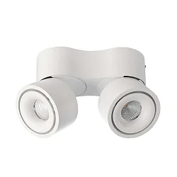 Plafondarmatuur UNI II MINI DOUBLE TILT 2-vlams, cardanisch draaien IP20, wit dimbaar