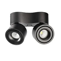 Plafondarmatuur UNI II MINI DOUBLE TILT 2-vlams, cardanisch draaien IP20, gitzwart dimbaar