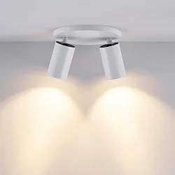 ceiling luminaire CAN TILT ROUND Ø 20CM 2 flames, round, cardanic swivelling GU10 IP20, white