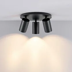 Plafondarmatuur CAN TILT ROUND Ø 25CM 3-vlams, rond, cardanisch draaien GU10 IP20, zwart