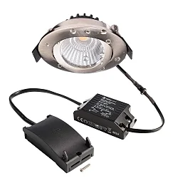 Inbouwspot DIONE IP44 DIM 840 draaibaar, bekabeld IP44, nikkel geborsteld dimbaar