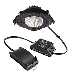 Inbouwspot DIONE IP44 DTW 930-918 draaibaar, Dim-To-Warm, bekabeld IP44, zwart dimbaar