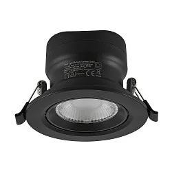 Inbouwspot SURTUR TILT 83 DTW draaibaar, Dim-To-Warm IP20/IP44, zwart dimbaar
