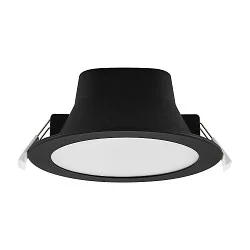 Downlight ACRUX PRO 145 stijf, CCT Switch, UGR < 19, multipower IP20/ IP54, glanzend, zwart dimbaar