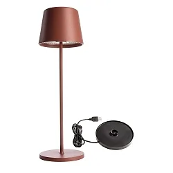 Tafellamp op batterijen BUNDLE CANIS set van 1, met lader IP65, mat, terracotta dimbaar