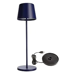 Tafellamp op batterijen BUNDLE CANIS set van 1, met lader IP65, mat, kobaltblauw dimbaar