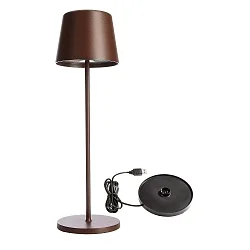 Tafellamp op batterijen BUNDLE CANIS set van 1, met lader IP65, mat, roest dimbaar